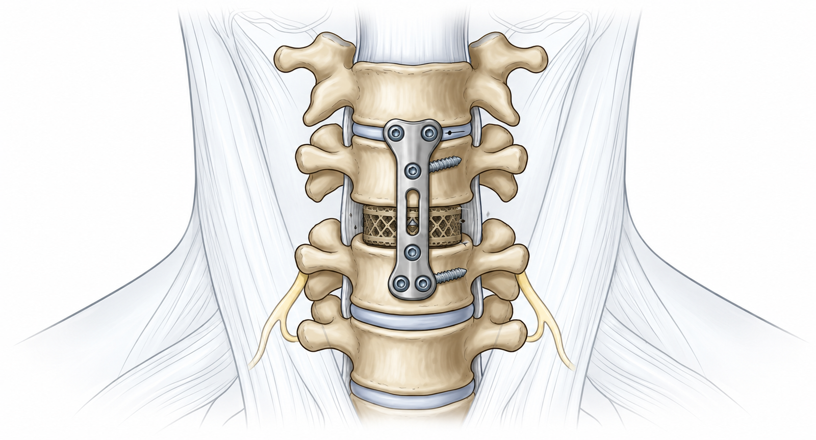 Cervical spine lateral view showing ACDF approach